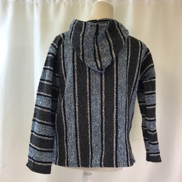 Frank’s Textiles Baja Woven Boho Style Hoodie Pullover Size Small - Picture 3 of 7